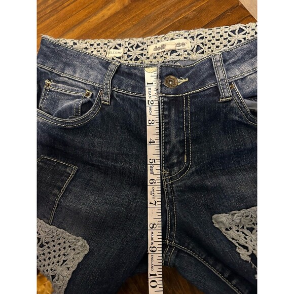 Dollhouse Patchwork Jeans Skinny Crop Juniors Size 9 Distressed Patchwork - Picture 8 of 9